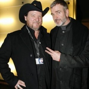 Il regista Bruce McDonald a Berlino 2007 per presentare il suo The Tracey Fragments insieme al direttore della sezione Panorama.