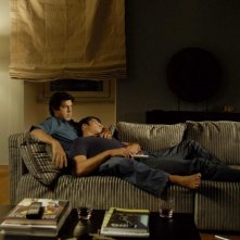 Pierfrancesco Favino e Luca Argentero in una scena di Saturno Contro