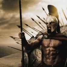 Gerard Butler in una scena del film 300