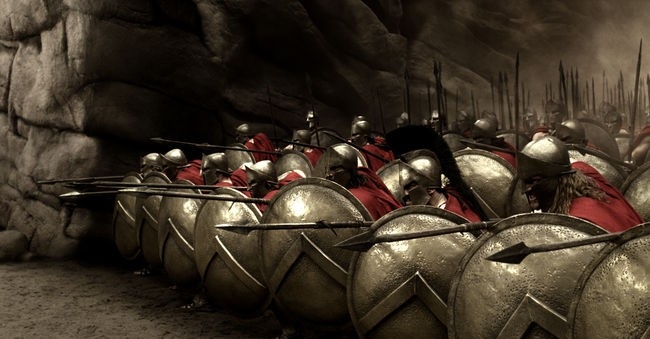 Una scena del film 300
