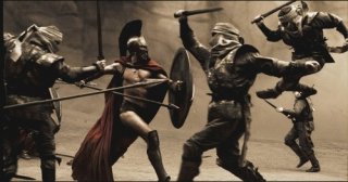 Una scena del film 300