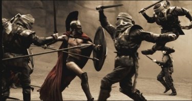 Una scena del film 300