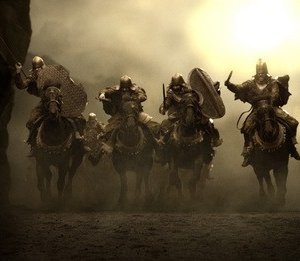 Una scena del film 300