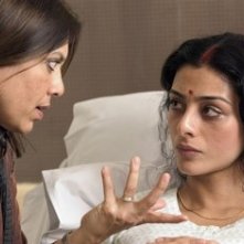 Mira Nair e Tabu sul set di The Namesake