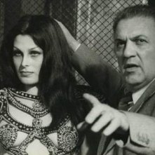 Federico Fellini sul set di Roma