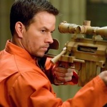 Mark Wahlberg in una scena di Shooter, da lui interpretato nel 2007