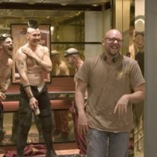 Joe Carnahan, Chris Pine, Kevin Durand e Maury Sterling sul set del film 'Smokin' Aces'