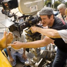 Quentin Tarantino sul set del film Death Proof, episodio del double feature Grind House