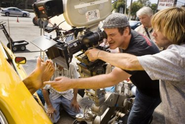 Quentin Tarantino sul set del film Death Proof, episodio del double feature Grind House