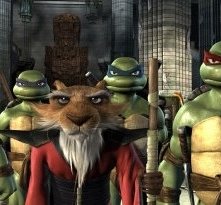 Una scena del film d'animazione TMNT