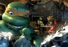 Una scena di TMNT