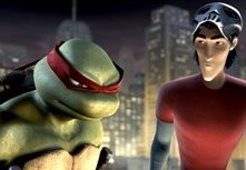 Due personaggi protagonisti di TMNT, il film d'animazione sui Teenage Mutant Ninja Turtles