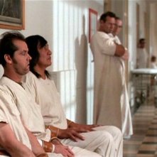 Jack Nicholson in una sequenza del dramma Qualcuno volò sul nido del cuculo