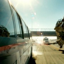 Una scena d'azione del film Transformers