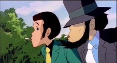 Uma cena do desenho animado Lupin III: O Castelo de Cagliostro