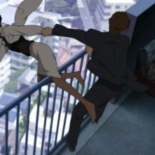 Una scena del film Paprika - Sognando un sogno, per la regia di Satoshi Kon