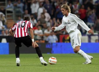 David Beckham in una scena del film Goal! 2 Living the Dream