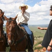 Michael Mayer, Tim McGraw e Alison Lohmanin sul set del film Flicka