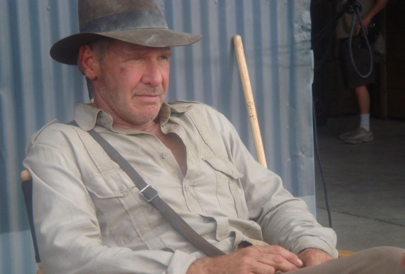 Harrison Ford sul set di Indiana Jones 4