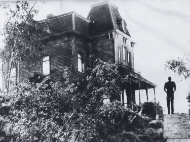 Wallpaper del film Psycho con la casa di Norman Bates