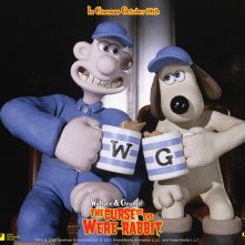 Wallpaper del film Wallace & Gromit - La maledizione del coniglio mannaro con i due protagonisti