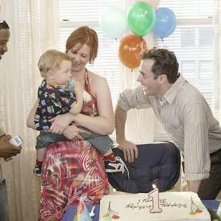 Cynthia Nixon e David Eigenberg in una scena di Sex and the City, episodio Uno