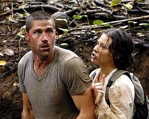 Evangeline Lilly e Matthew Fox nell'episodio 'Inseguimento' del serial Lost