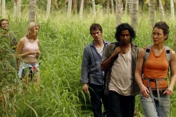 Evangeline Lilly, Naveen Andrews, Ian Somerhalder e Maggie Grace nel Pilot di Lost