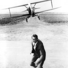 Cary Grant in una famosissima scena di Intrigo Internazionale