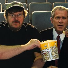 Wallpaper di Michael Moore in un irresistibile fotomontaggio con George W.Bush