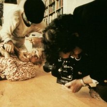 Stanley Kubrick sul set di ARANCIA MECCANICA