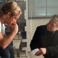 Jude Law e Kenneth Branagh sul set di Sleuth