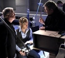 Jude Law e Michael Caine in una scena di Sleuth