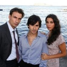 Luigi Lo Cascio, Fabrizio Gifuni e Donatella Finocchiaro sul set de Il dolce e l'amaro