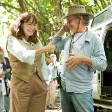 Steven Spielberg e Karen Allen sul set di Indiana Jones 4