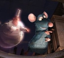 Remy e lo spirito di Auguste Gusteau nel film Ratatouille