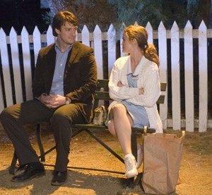 Keri Russell e Nathan Fillion in una foto di scena del film Waitress