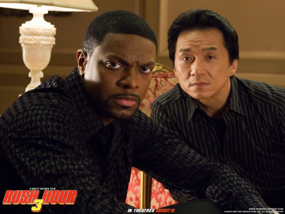 Wallpaper del film Rush Hour - Missione Parigi, con Chris Tucker e Jackie Chan