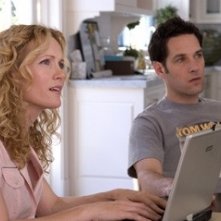 Paul Rudd e Leslie Mann in una sequenza di Molto incinta