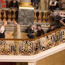 Nicolas Cage durante le riprese del film National Treasure 2: Il Mistero delle pagine perdute