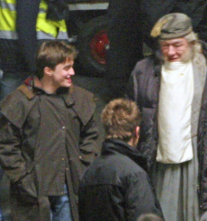 Daniel Radcliffe E Michael Gambon Sul Set Di Harry Potter E Il Principe Mezzosangue 48730
