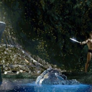 Una scena del film La leggenda di Beowulf