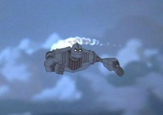 Una sequenza del cartone animato Il gigante di ferro