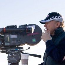 Paul Haggis e Charlize Theron sul set di In the Valley of Elah