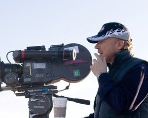 Paul Haggis e Charlize Theron sul set di In the Valley of Elah