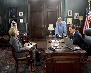 Tom Cruise, Meryl Streep e Robert Redford in una scena de Leoni per agnelli