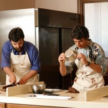 Luca Argentero al lavoro in una sequenza di Lezioni di Cioccolato