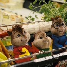 I tre protagonisti di Alvin Superstar al supermercato