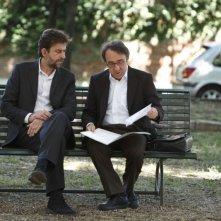 Nanni Moretti e Silvio Orlando in una scena di Caos Calmo