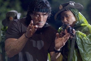 Stallone sul set del film 'John Rambo'